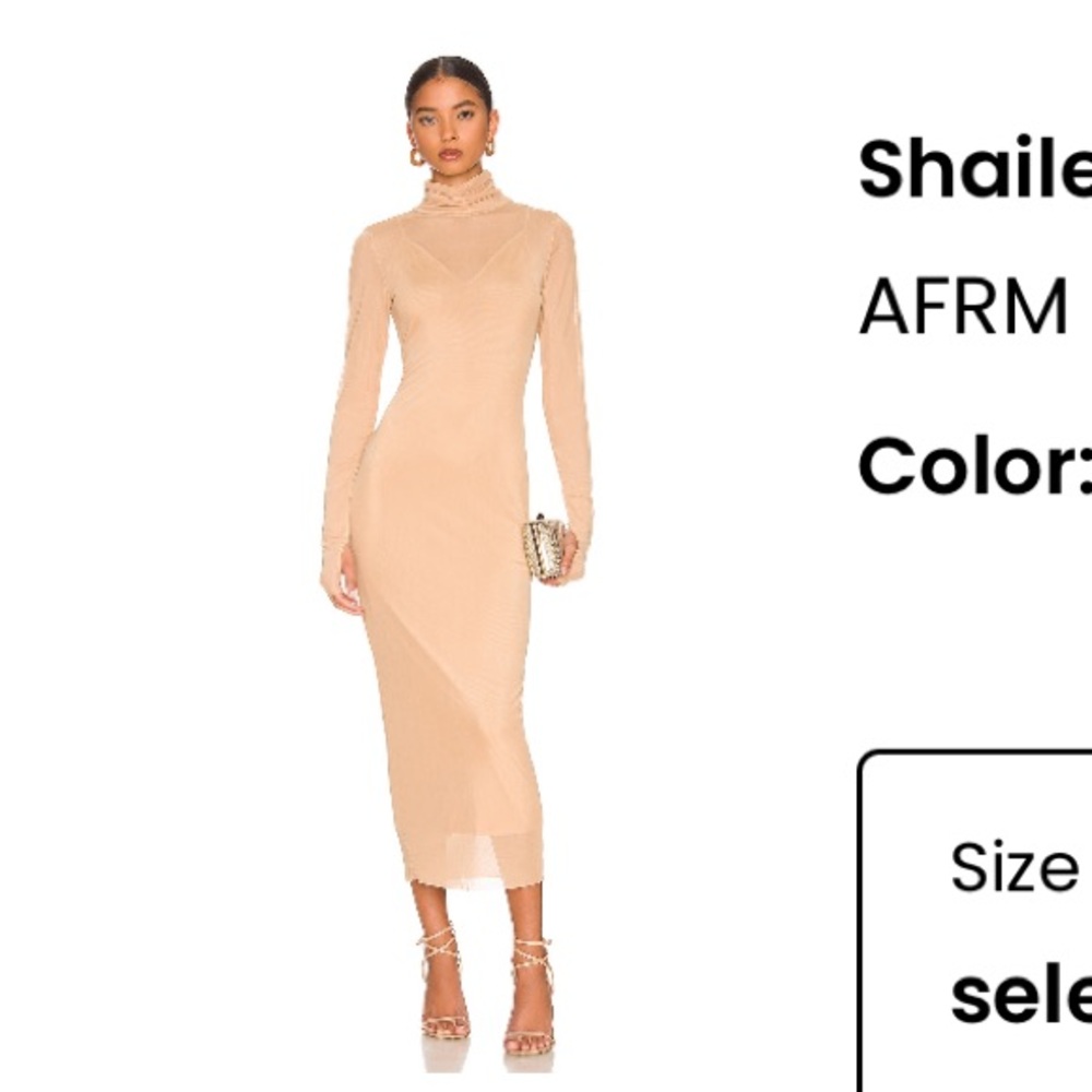 Afrm Shailene Dress in Tan